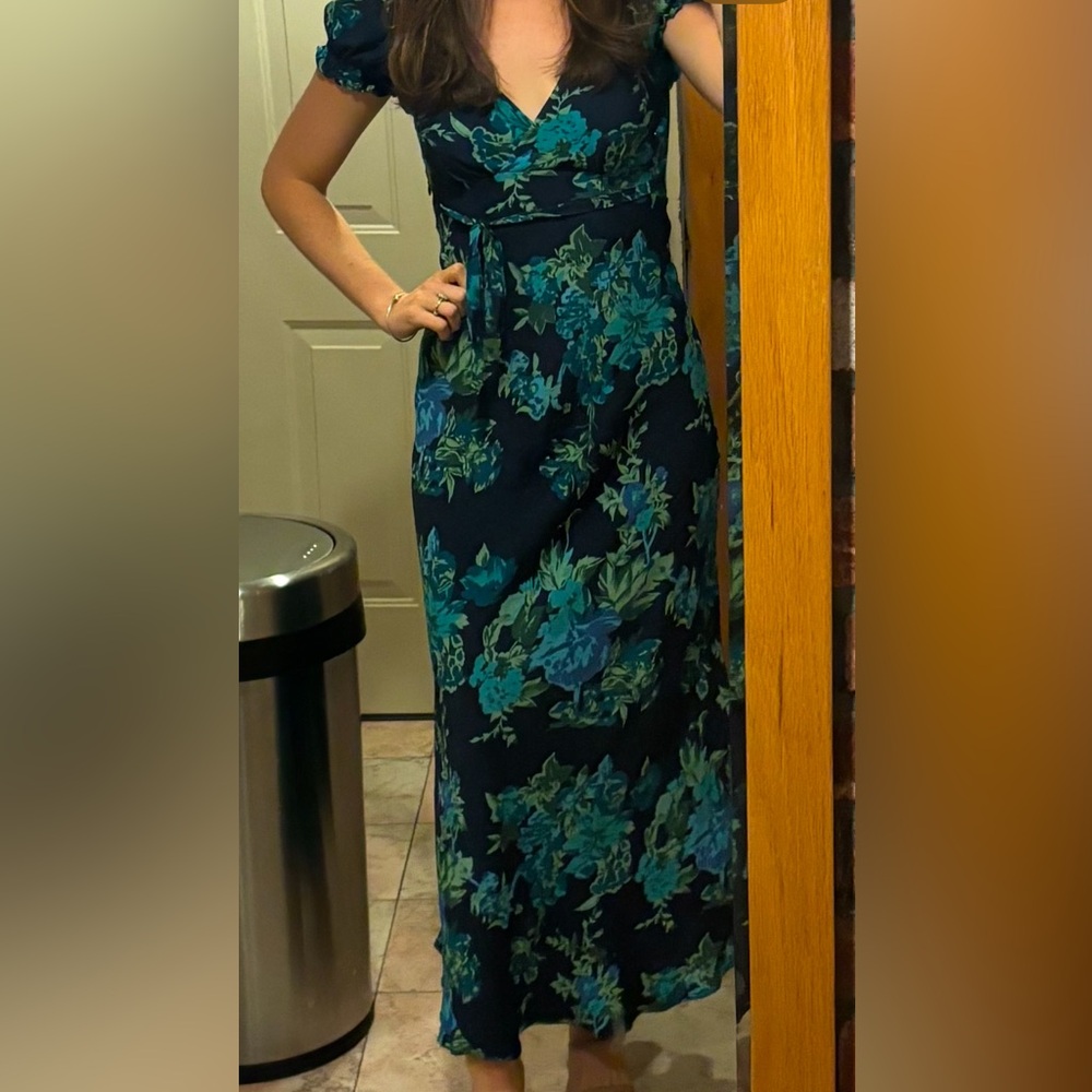 Semi formal floral wedding guest dress